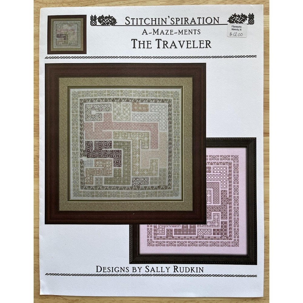 Stitchin'spiration A-Maze-Ments The Traveler Blackwork Pattern by Sally Rudkin